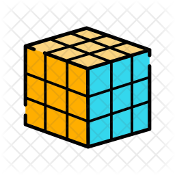 256x256 Rubik Cube Icon Of Colored Outline Style