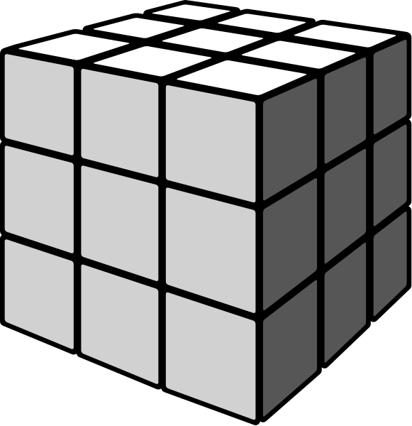 581x600 Rubik's Cube Gray Vector Icon