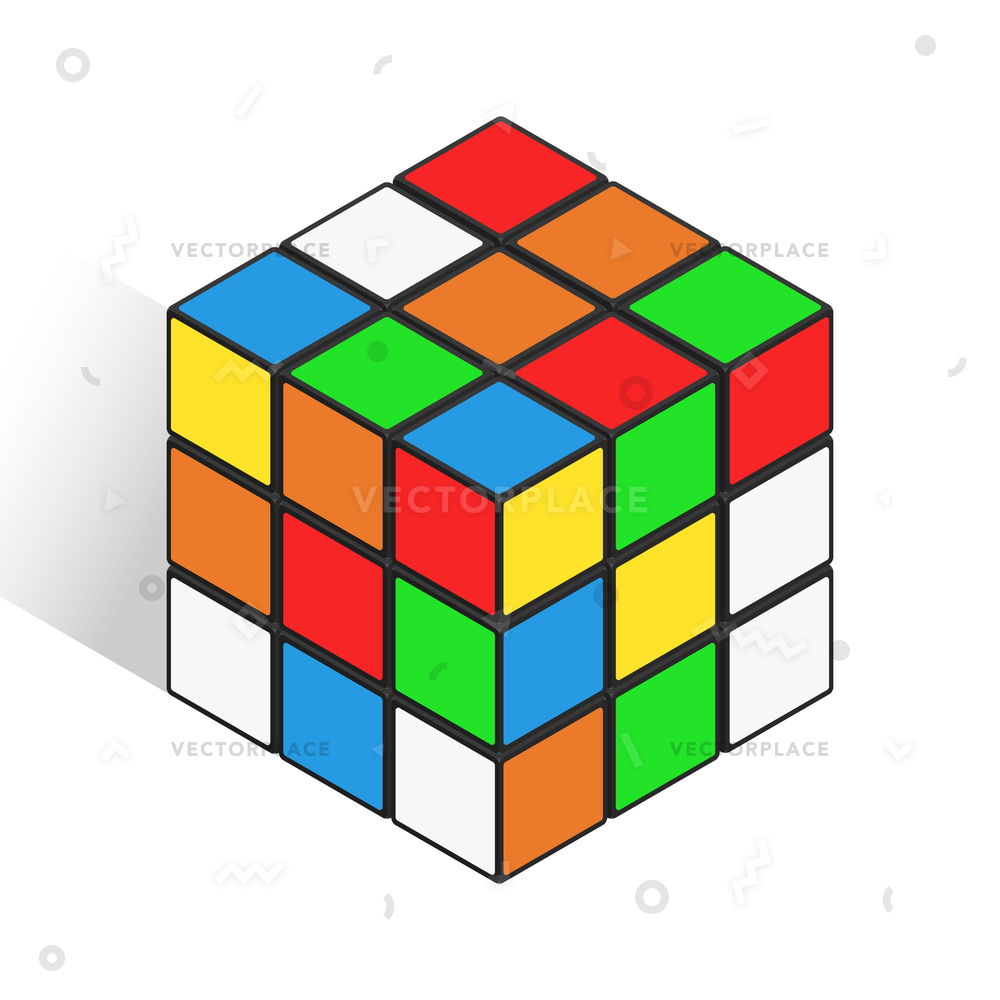 1000x1000 Isometric Logic Cube Toy Icon Similar Vector Illustration