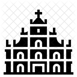 256x256 Ruins Of St Pauls Icon Of Glyph Style