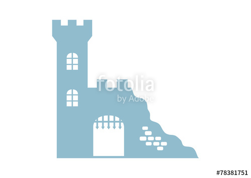 500x354 Castle Ruins Icon On White Background Stock Image And Royalty