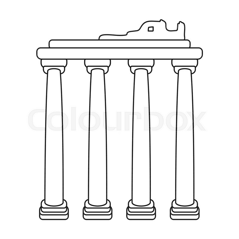 800x800 Turkish Ruins Icon In Outline Style Stock Vector Colourbox