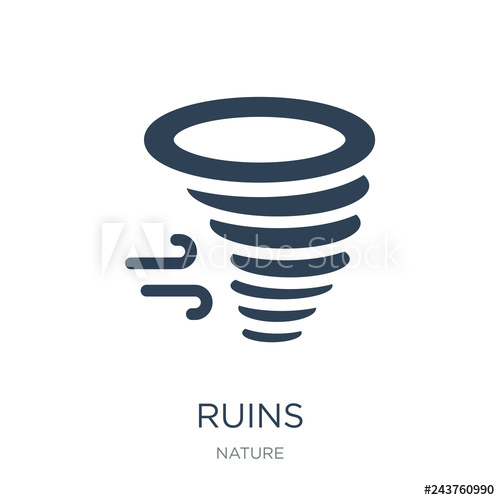 500x500 Ruins Icon Vector On White Background, Ruins Trendy Filled Icons