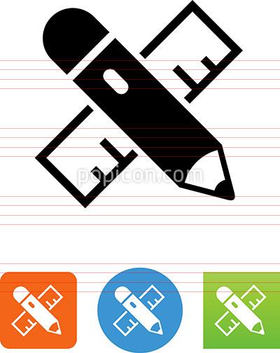 400x504 Vector Pencil And Ruler Icon