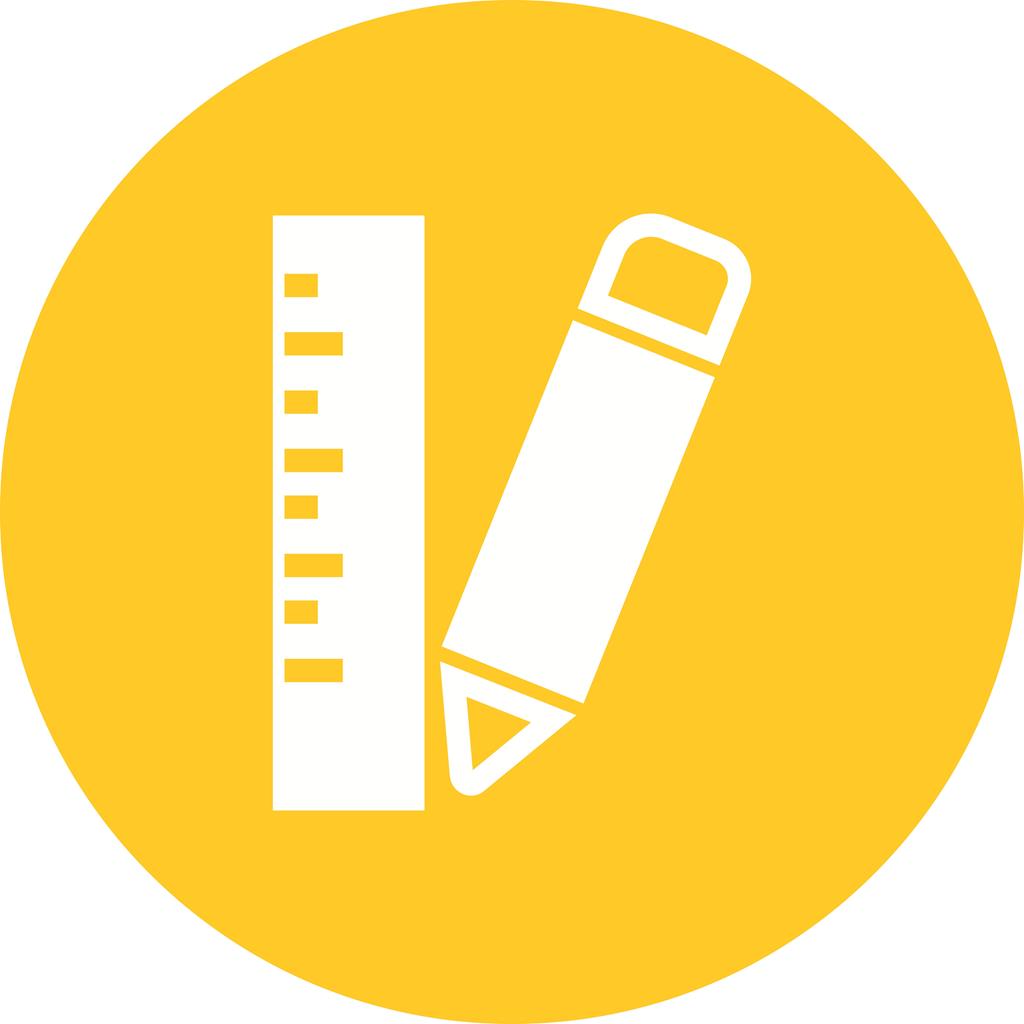 1024x1024 Pencil Ruler Flat Round Icon