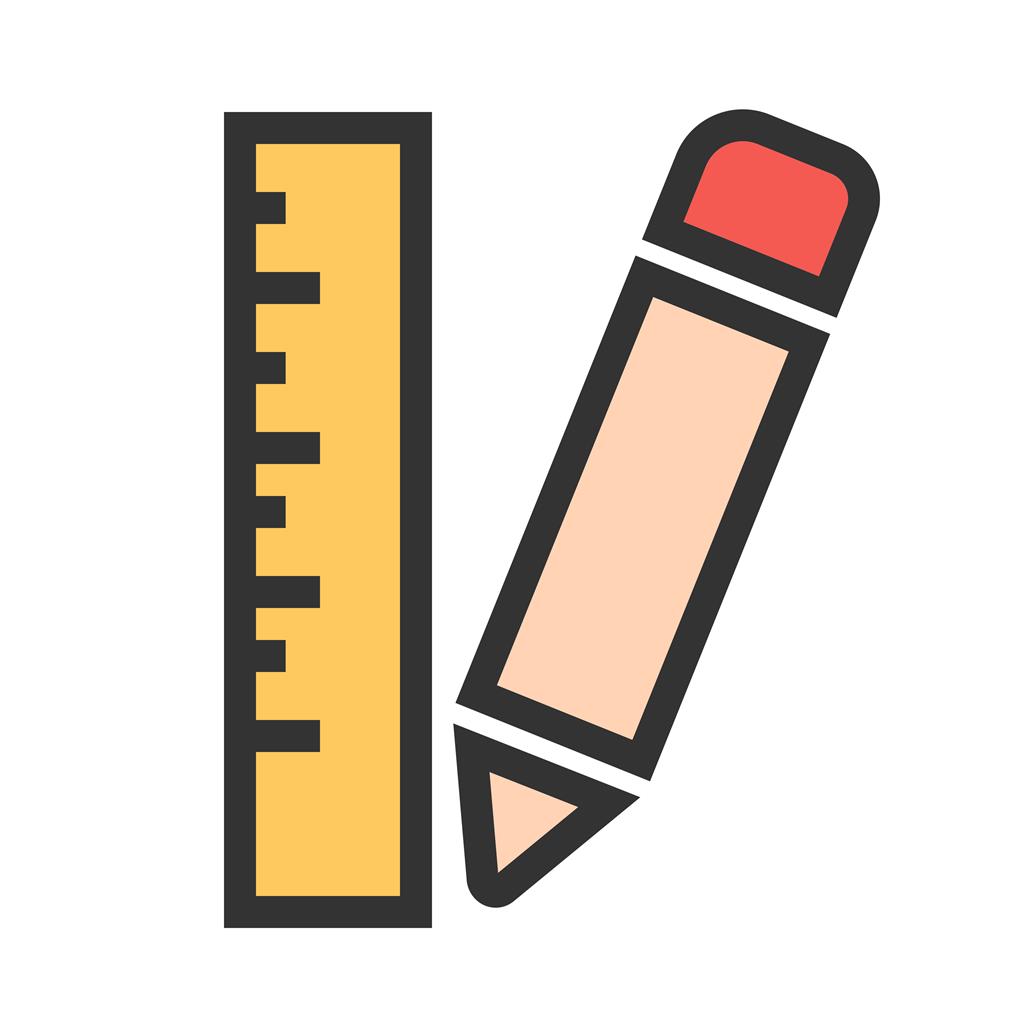 1024x1024 Pencil Ruler Line Filled Icon