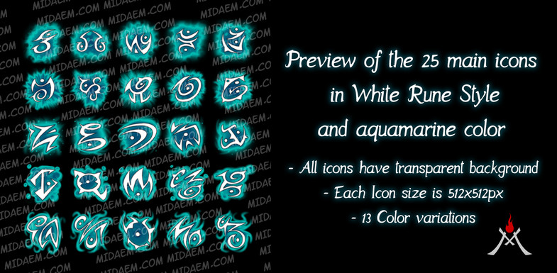 785x385 Magic Spell Icons Runes