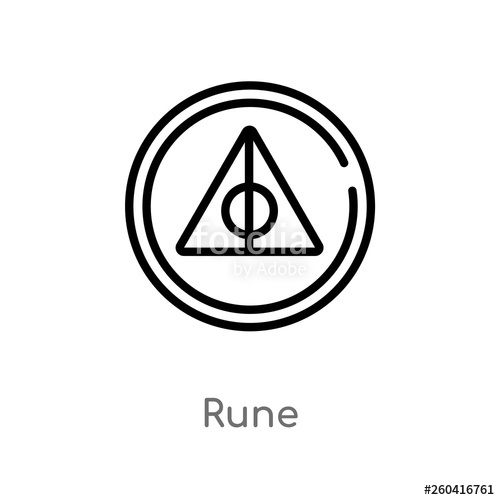 500x500 Outline Rune Vector Icon Isolated Black Simple Line Element