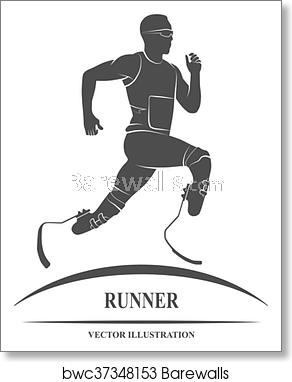 292x382 Athlete Runner Icon, Art Print Barewalls Posters Prints