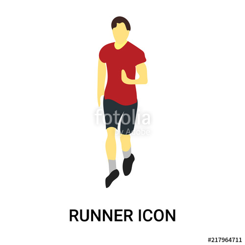 500x500 Runner Icon Isolated On White Background Simple And Editable