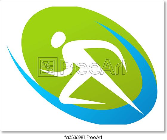 560x470 Free Art Print Of Runner Icon Logo Abstract Outline Of A Runner