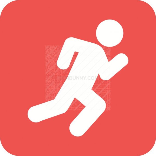 600x600 Running Flat Round Corner Icon