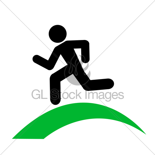 500x500 Running Man Icon Background Gl Stock Images