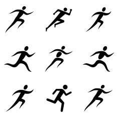 235x235 Running Man Icons Vector Art Illustration Children Playing