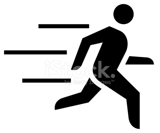 526x439 Fast Running Man Icon Stock Vector