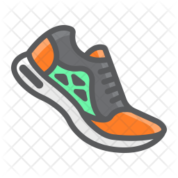 256x256 Running Shoe Icon Of Colored Outline Style