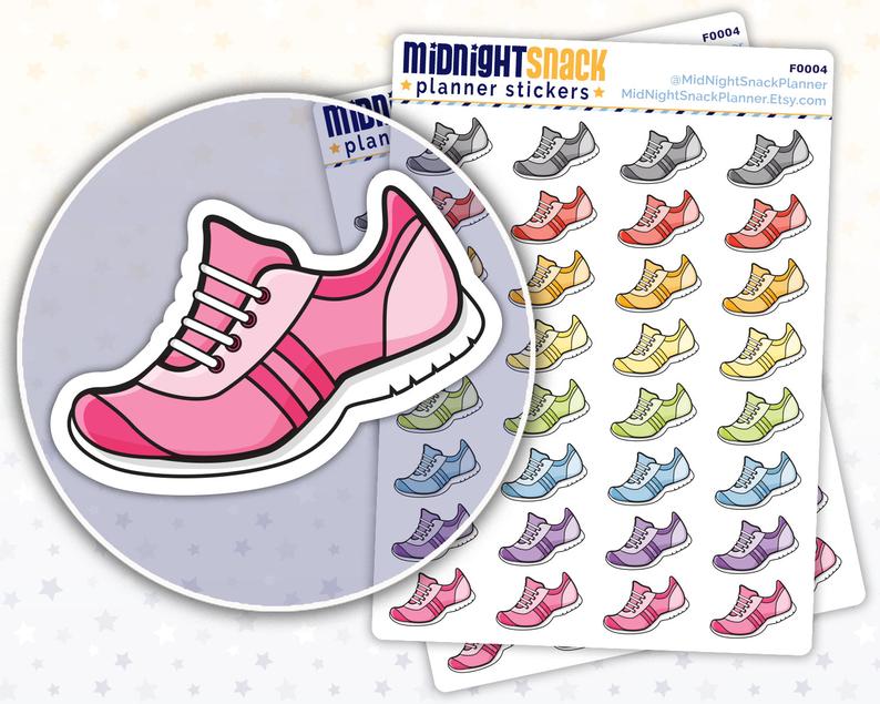 794x635 Jogging Planner Stickers Running Shoe Icon Sticker Cardio Etsy