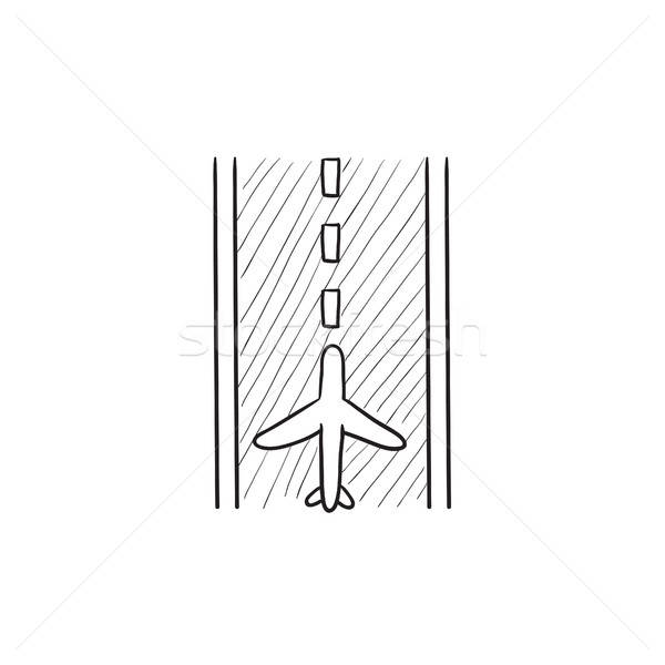 600x600 Airport Runway Sketch Icon Vector Illustration Andrei Krauchuk