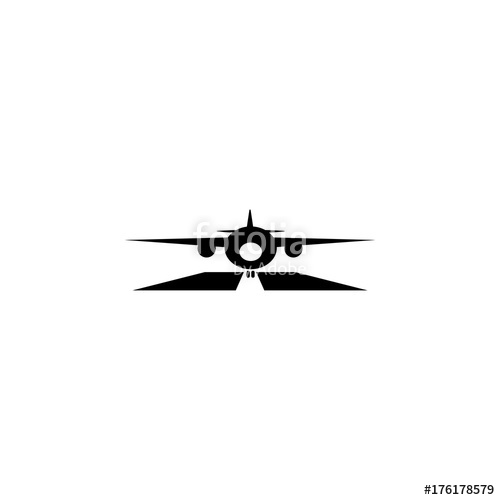 500x500 Airplane On Runway Icon Stock Image And Royalty Free Vector