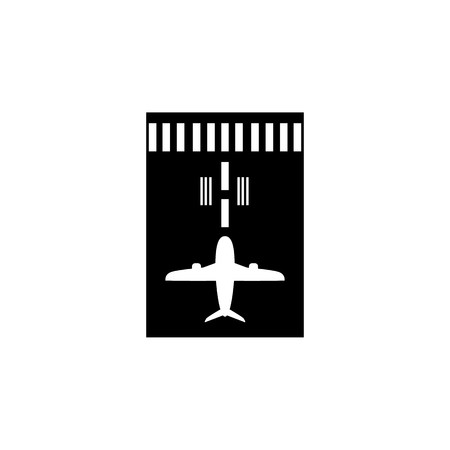 450x450 Airplane On Runway Icon Illustration On White Background Royalty