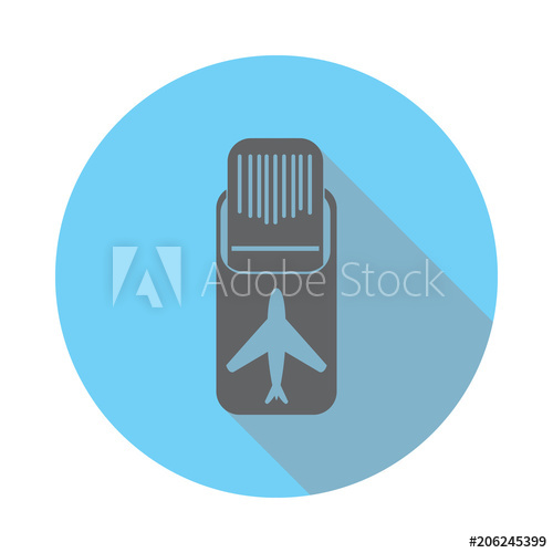 500x500 Airplane On Runway Icon Elements Of Airport In Flat Blue Colored