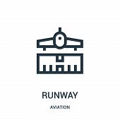 170x170 Airplane Takes Off From A Runway Icon Vector Illustration Poster