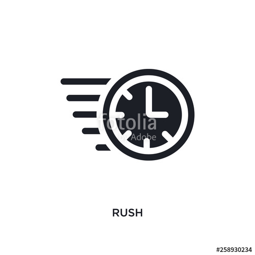 500x500 Black Rush Isolated Vector Icon Simple Element Illustration