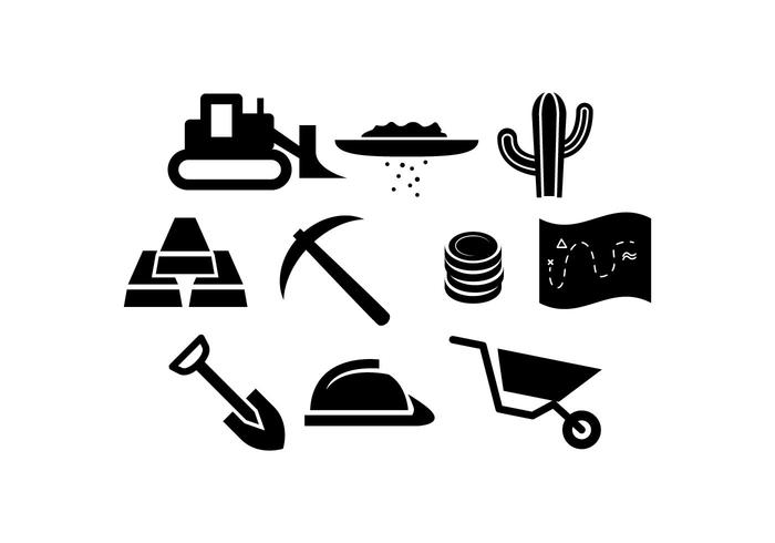 700x490 Free Gold Rush Silhouette Icon Vector