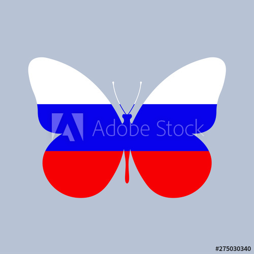 500x500 Russia Flag Icon In The Shape Of A Butterfly Russian National