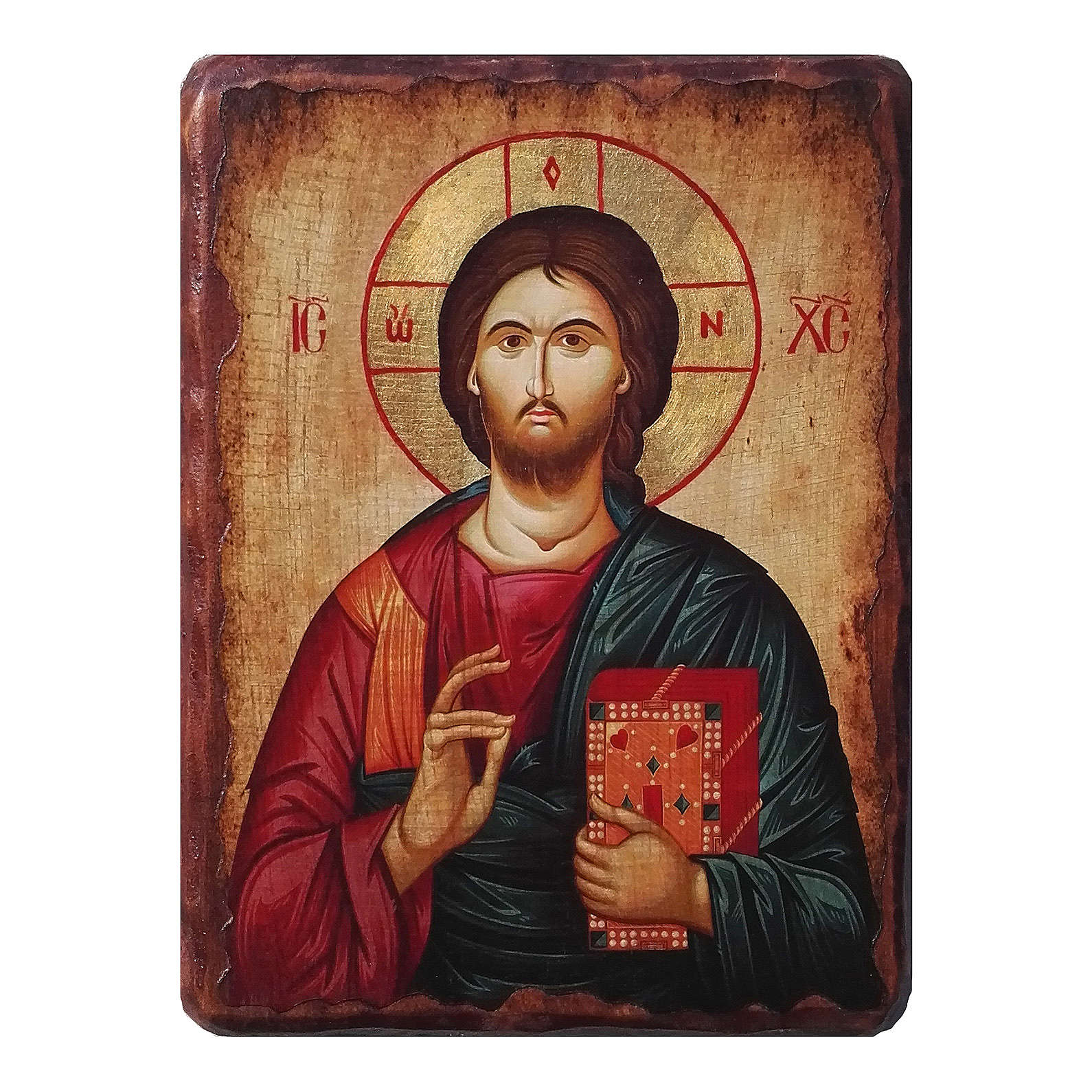 1590x1590 Russian Icon Christ Pantocrator, Painted And Decoupaged Online