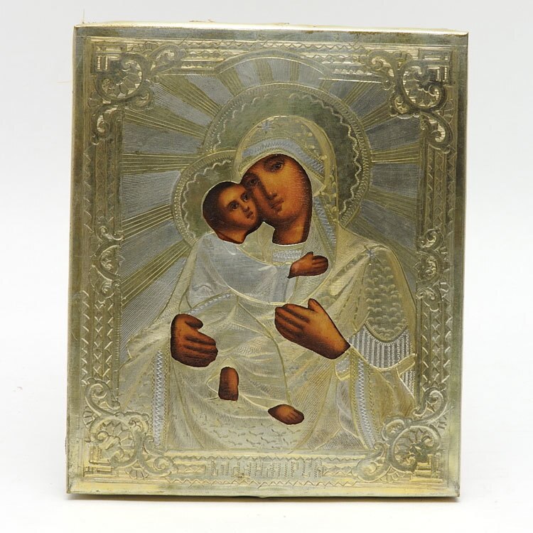 750x750 Antique Russian Icon Of The Vladimir Mother Of God
