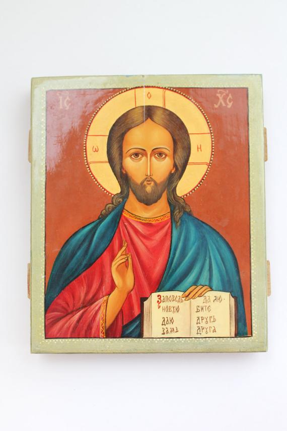 570x855 Russian Icon Jesus Christ Pantocrator Orthodox Russian Icon Etsy