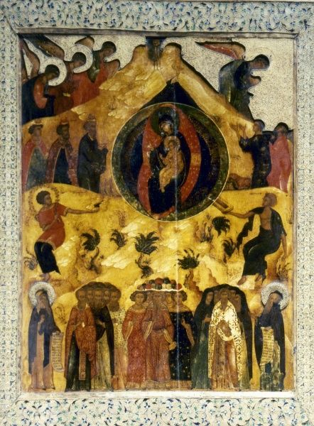442x600 Russian Icon Icon Of The Synaxis Or Assembly, Of The Virgin