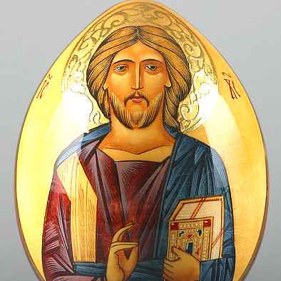 394x394 Russian Icon Egg With Jesus