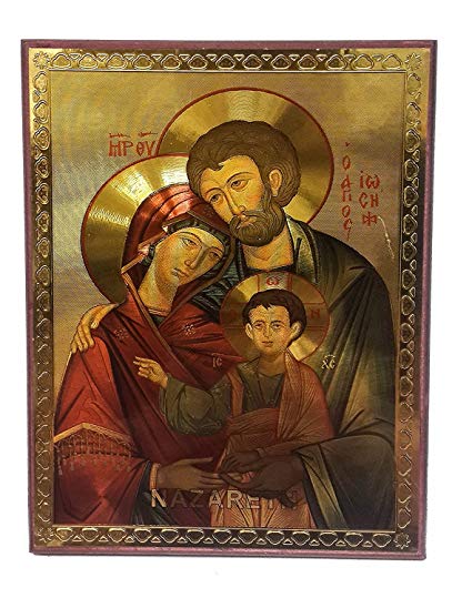 425x539 Nazareth Store The Holy Family Russian Wood Jesus Icon Plaque