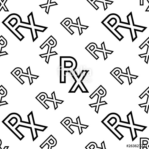 500x500 Rx Icon Seamless Pattern, Rx Pharmacy Icon, Rx Medical