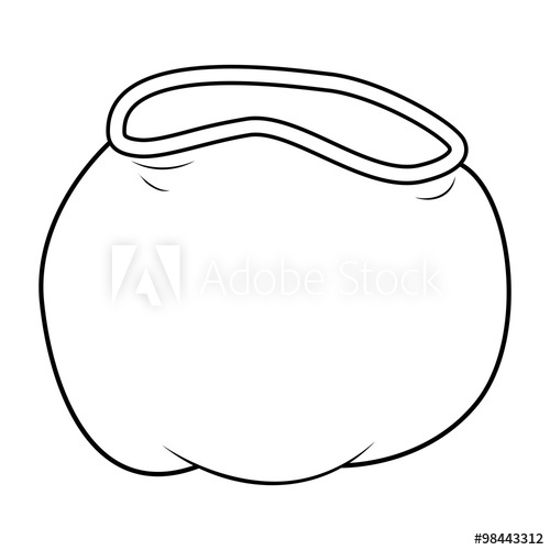 500x500 Santa Bag, Christmas Empty Sack Icon, Symbol, Design Silhouette