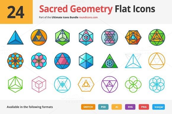 580x386 Sacred Geometry Flat Icons