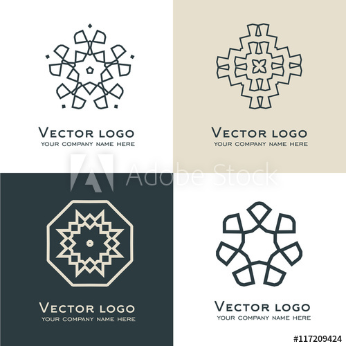 500x500 Set Of Vector Abstract Geometric Logo Sacred Geometry Icon Brand