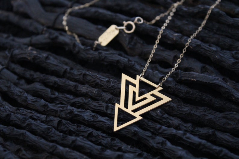 794x529 Arrow Sacred Geometry Icon Necklace Gold Filled Silver Big Etsy