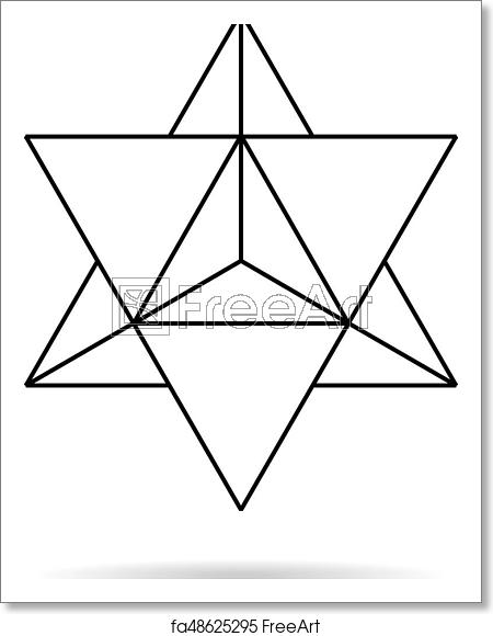 450x580 Free Art Print Of Sacred Geometry Merkaba Thin Line Geometric