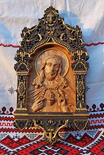 335x500 Religious Gift Sacred Heart Of Jesus Wood Carvings