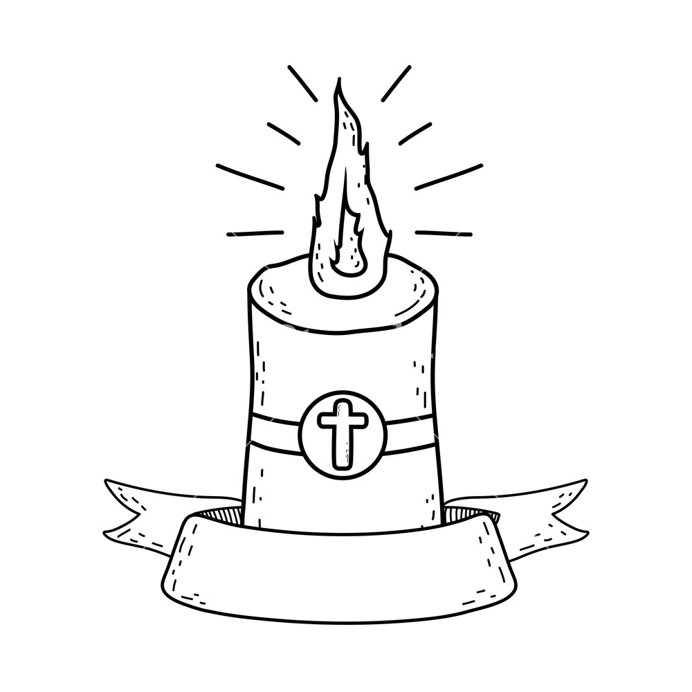 1000x1000 Paschal Candle Sacred Icon Vector Illustration Design Royalty Free
