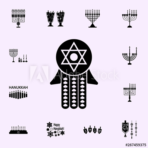 500x500 Traditional Jewish Sacred Icon Hanukkah Icons Universal Set