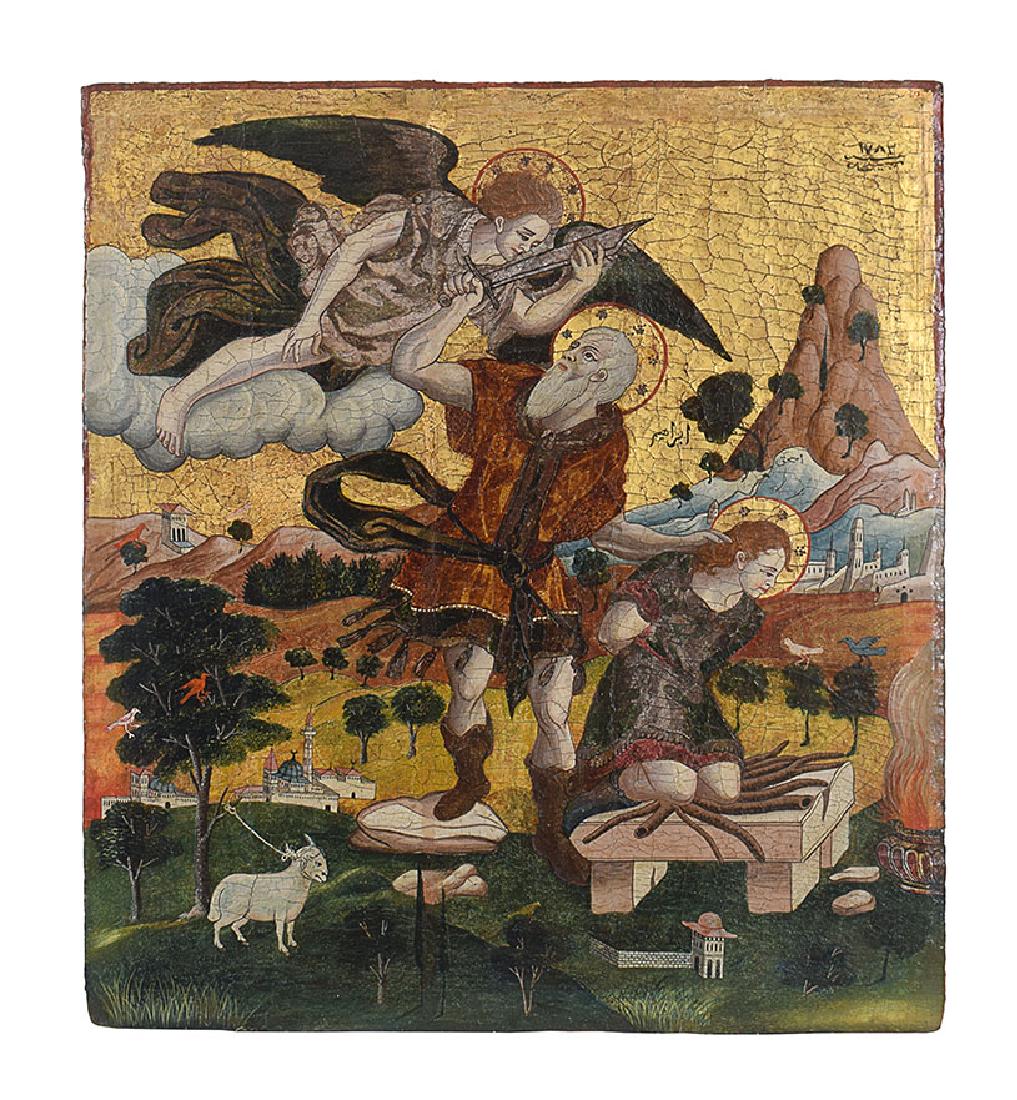 1017x1100 A Gilt Wood Icon With The Sacrifice Of Isaac