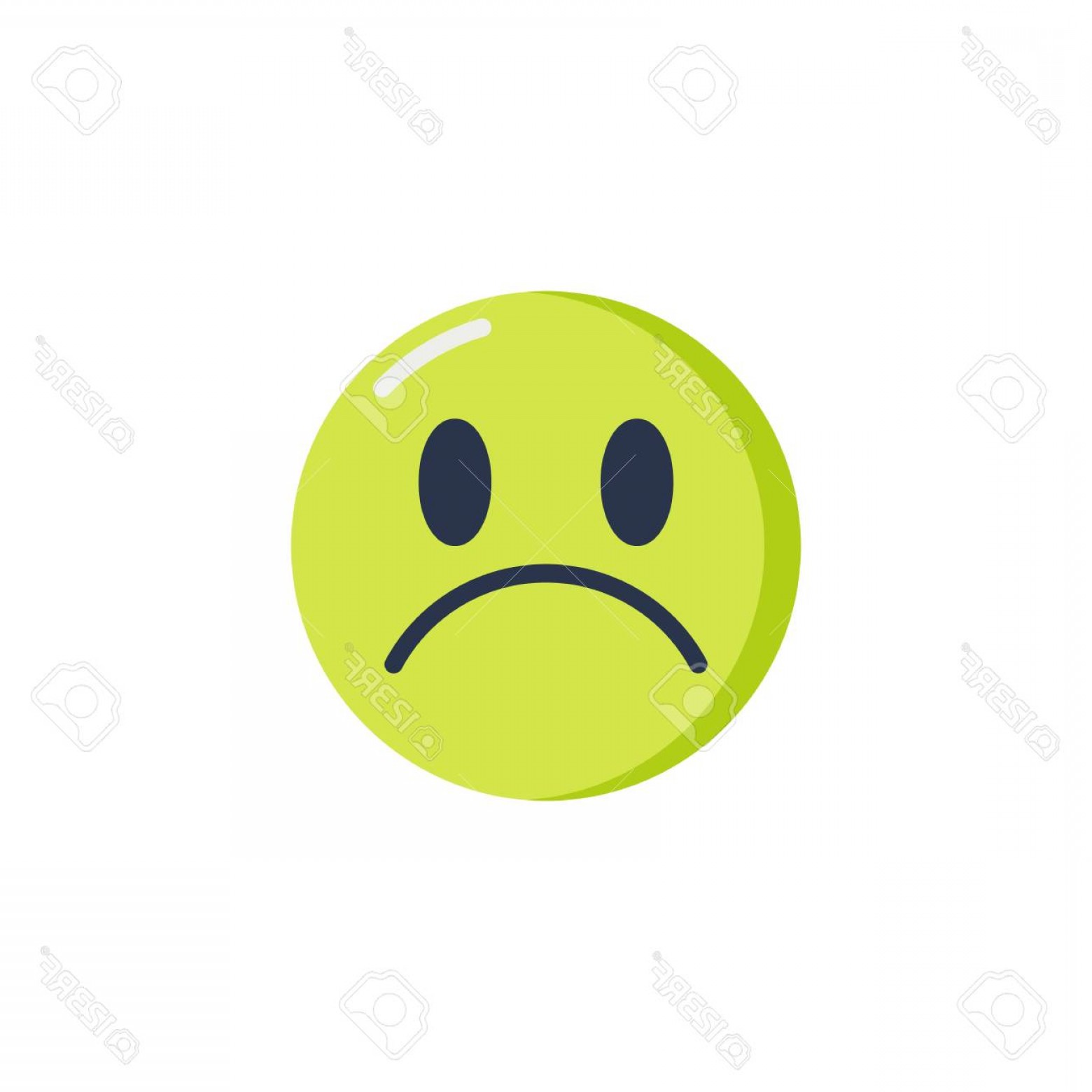 1560x1560 Photostock Vector Sad Face Emoticon Flat Icon Frowning Face Emoji