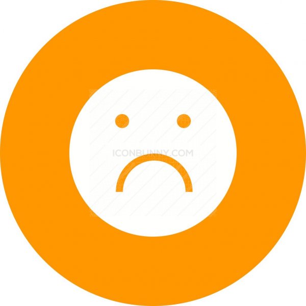 600x600 Sad Flat Round Icon