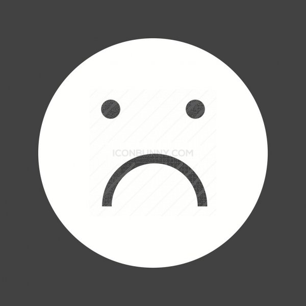 600x600 Sad Glyph Inverted Icon