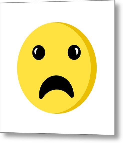 493x572 Sad Icon Isolated On White Background Metal Print