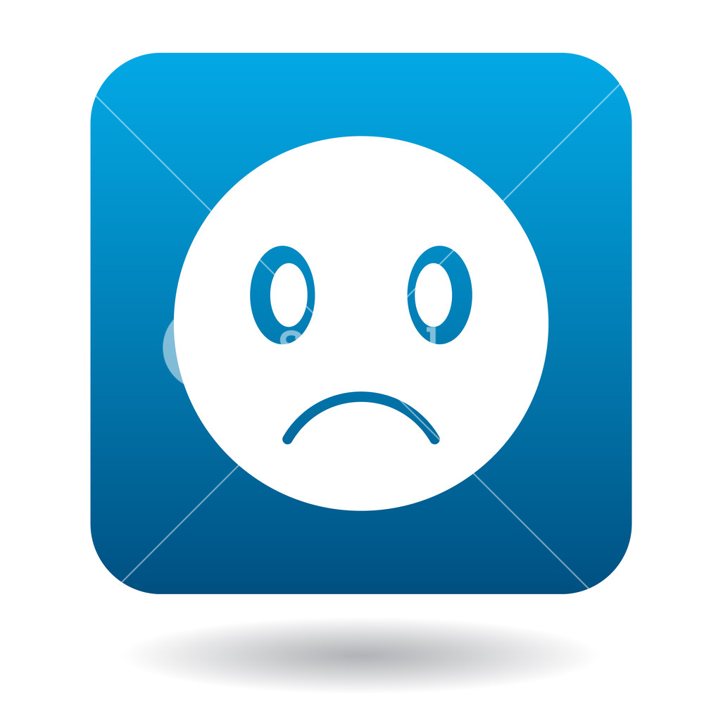 1000x1000 Sad Emoticon Icon In Simple Style On A White Background Royalty